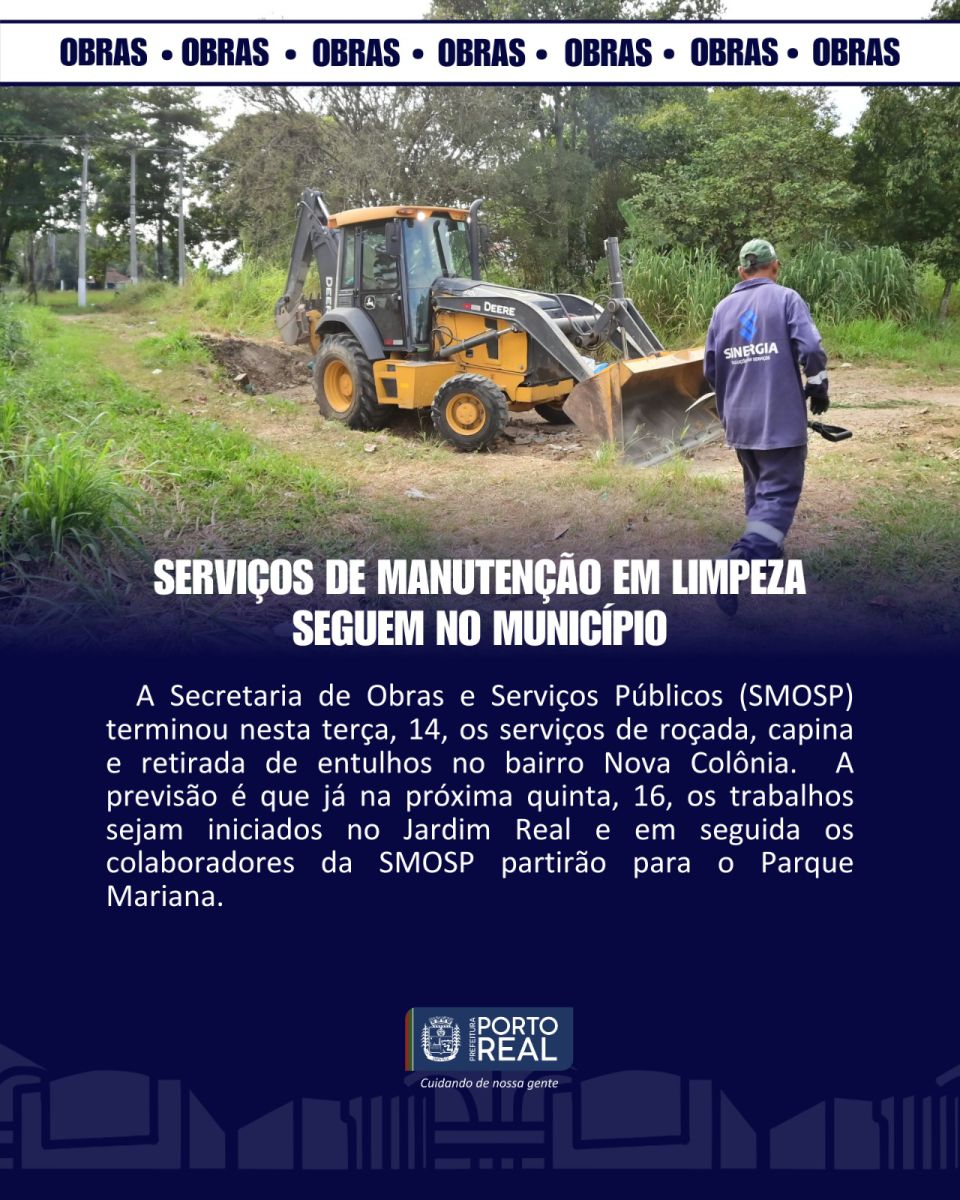 Serviços de manutenção em limpeza seguem no município 