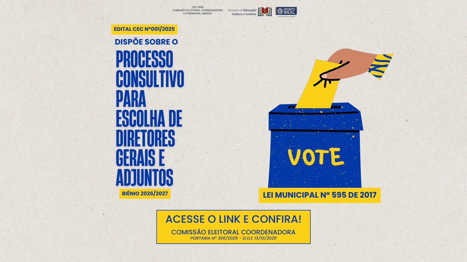 Processo consultivo para escolha de Diretores Gerais e Adjuntos - Biênio 2026-2027