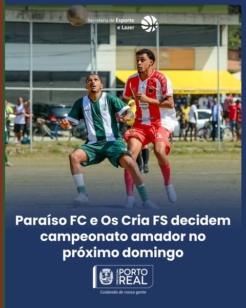 Paraíso FC e Os Cria FS decidem campeonato amador no próximo domingo