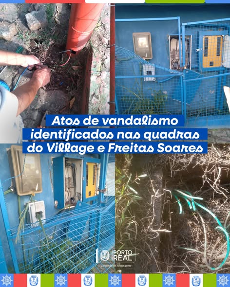 Atos de vandalismo identificados nas quadras do Village e Freitas Soares