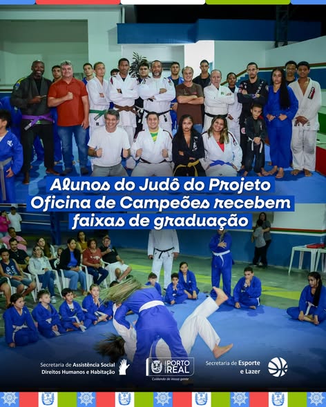 Alunos do Judô do Projeto Oficina de Campeões recebem faixas de graduação