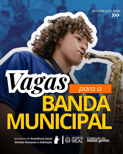 Inscrições abertas para a Banda Musical Municipal de Porto Real