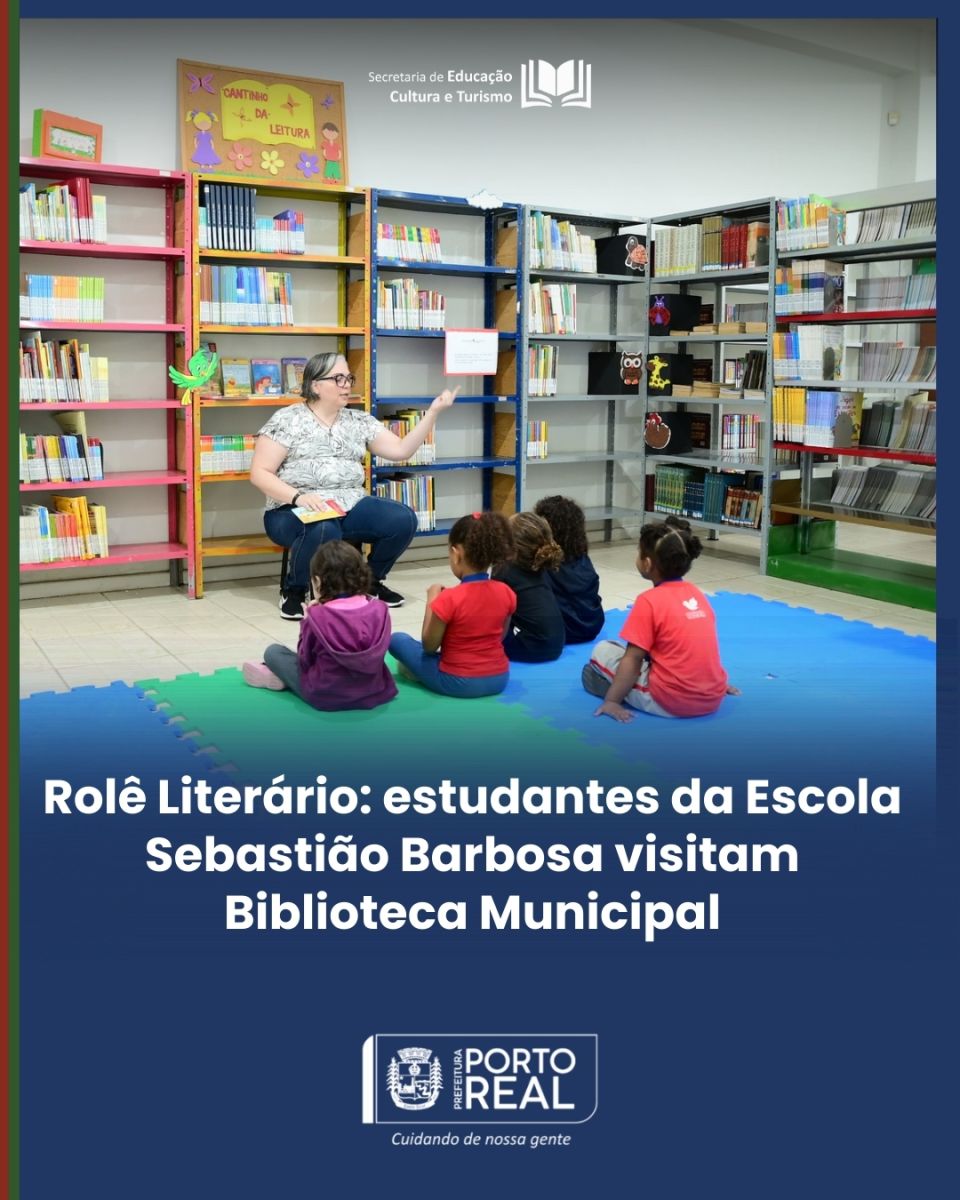 Rolê Literário: estudantes da Escola Sebastião Barbosa visitam Biblioteca Municipal