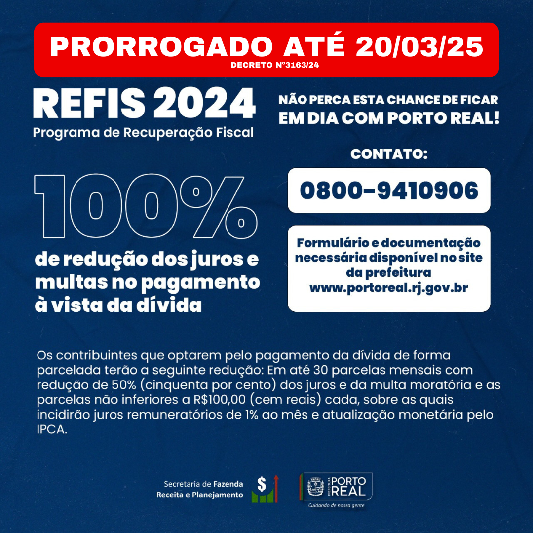 REFIS 2024 Prorrogado