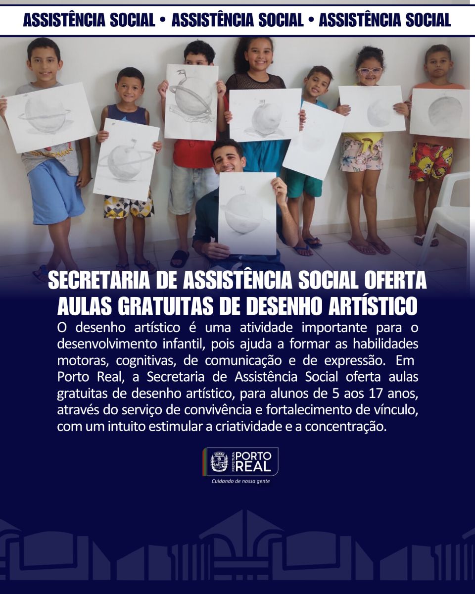 Secretaria de Assistência social oferta aulas gratuitas de desenho artístico