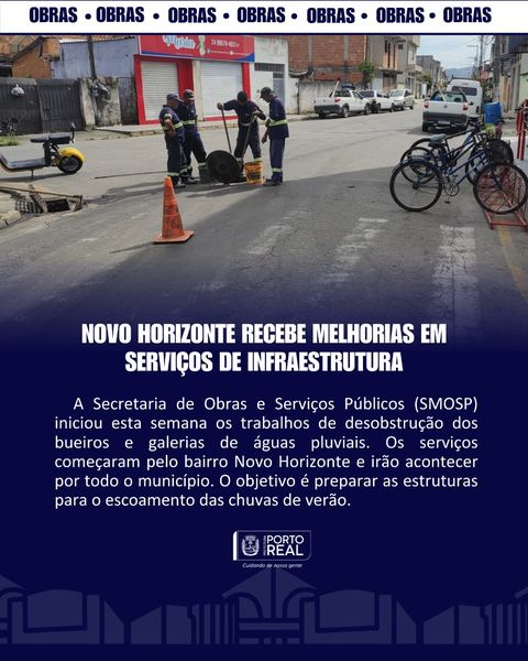 Novo Horizonte recebe melhorias em serviços de infraestrutura