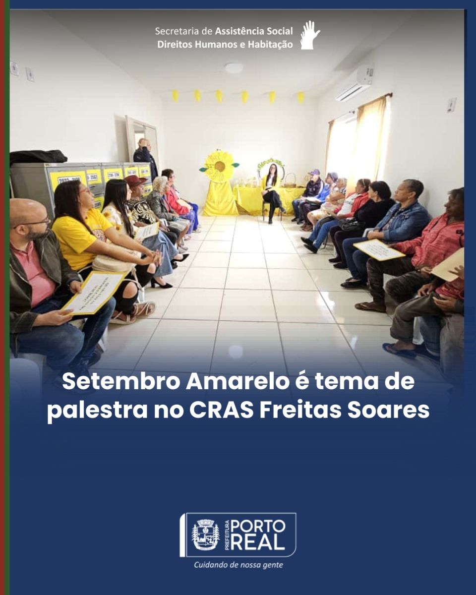 Setembro Amarelo é tema de palestra no CRAS Freitas Soares